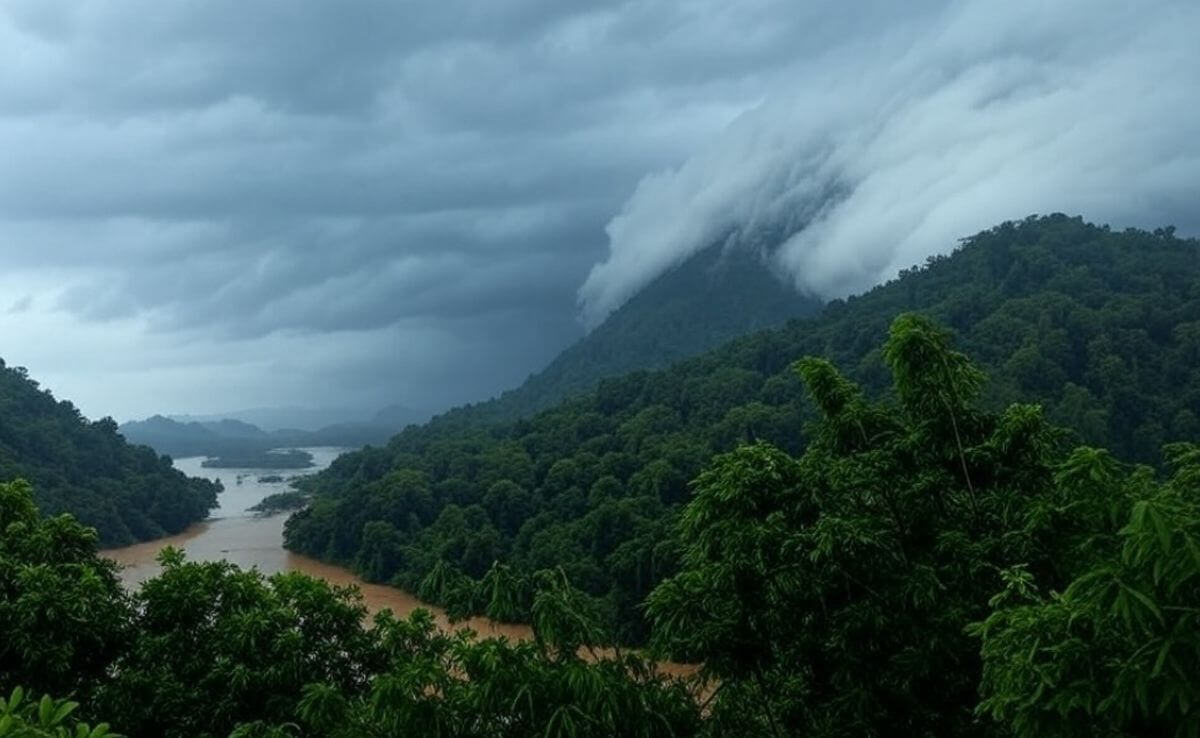 Typhon au Laos