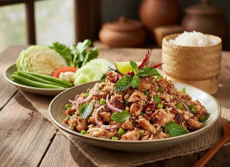 Recette du laap de poulet : saveurs authentiques du Laos à la maison
